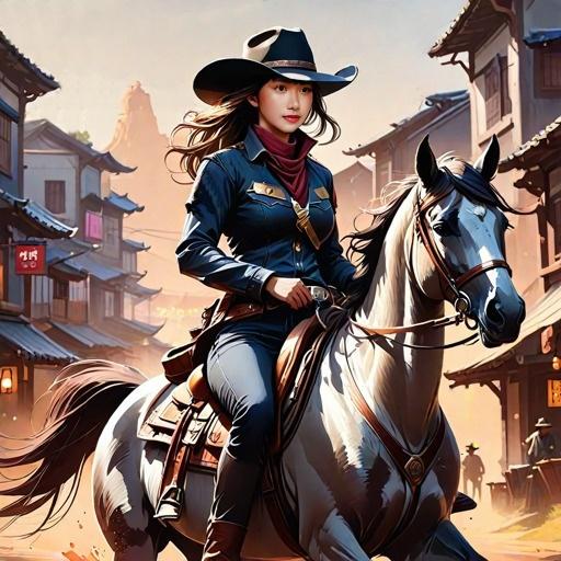 Jinny riding in 2025 Old West style