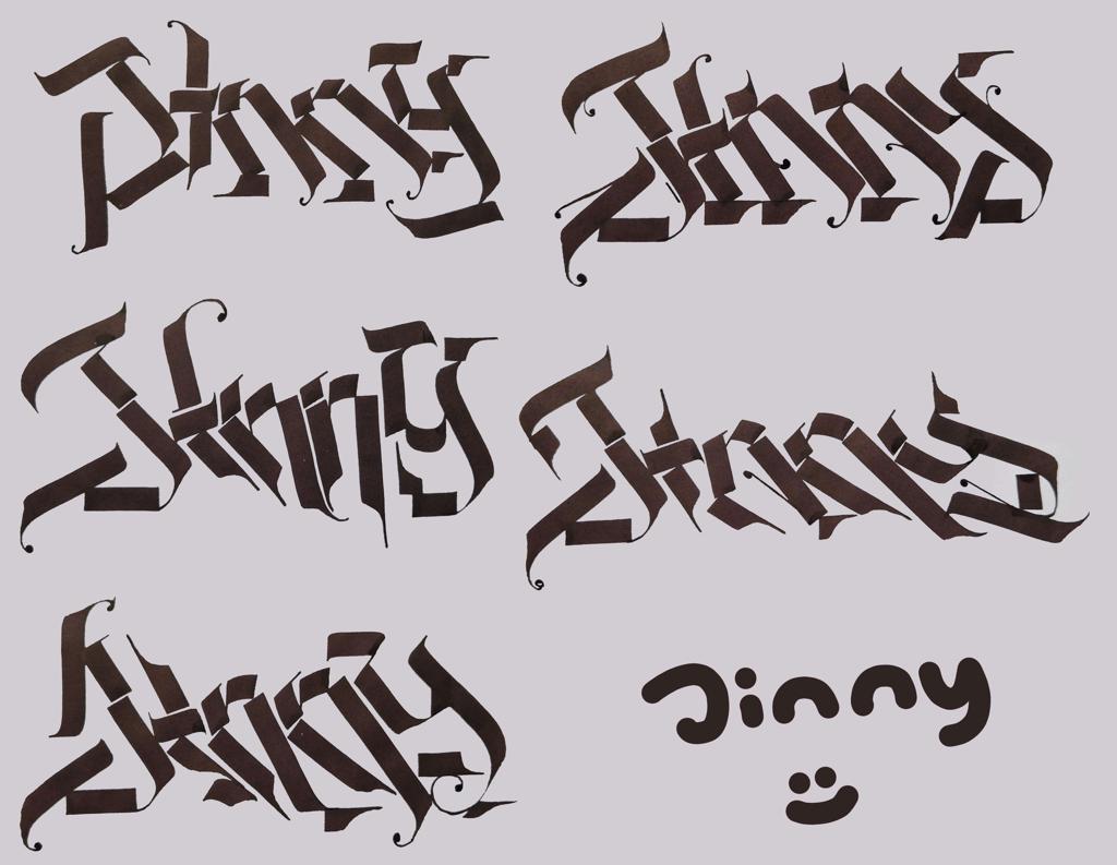 just a bit of jinny calligraffiti (i don't like Ys)