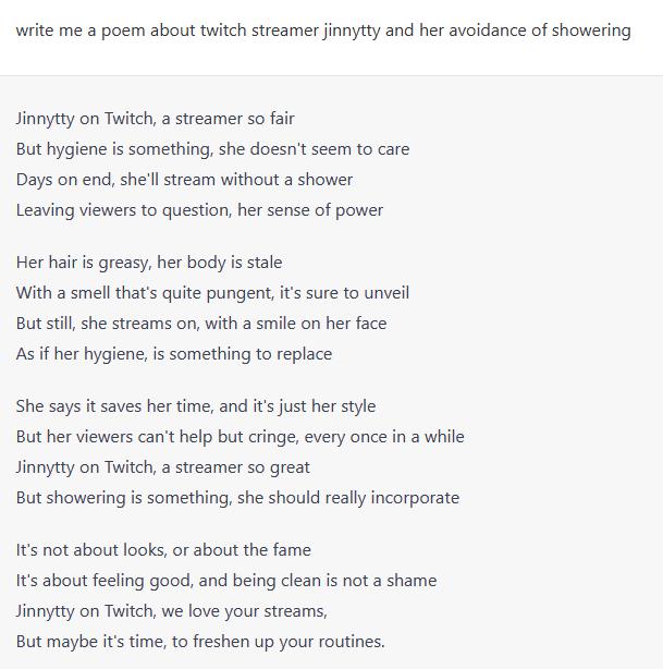 this AI site writes some very accurate poems  https://chat