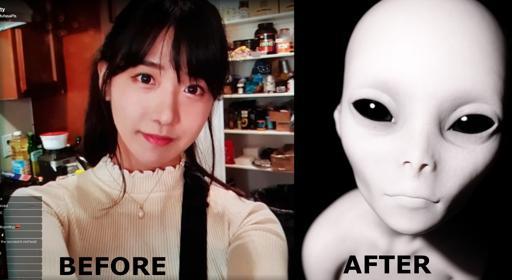 I took a screenshot before and after korean filter on stream